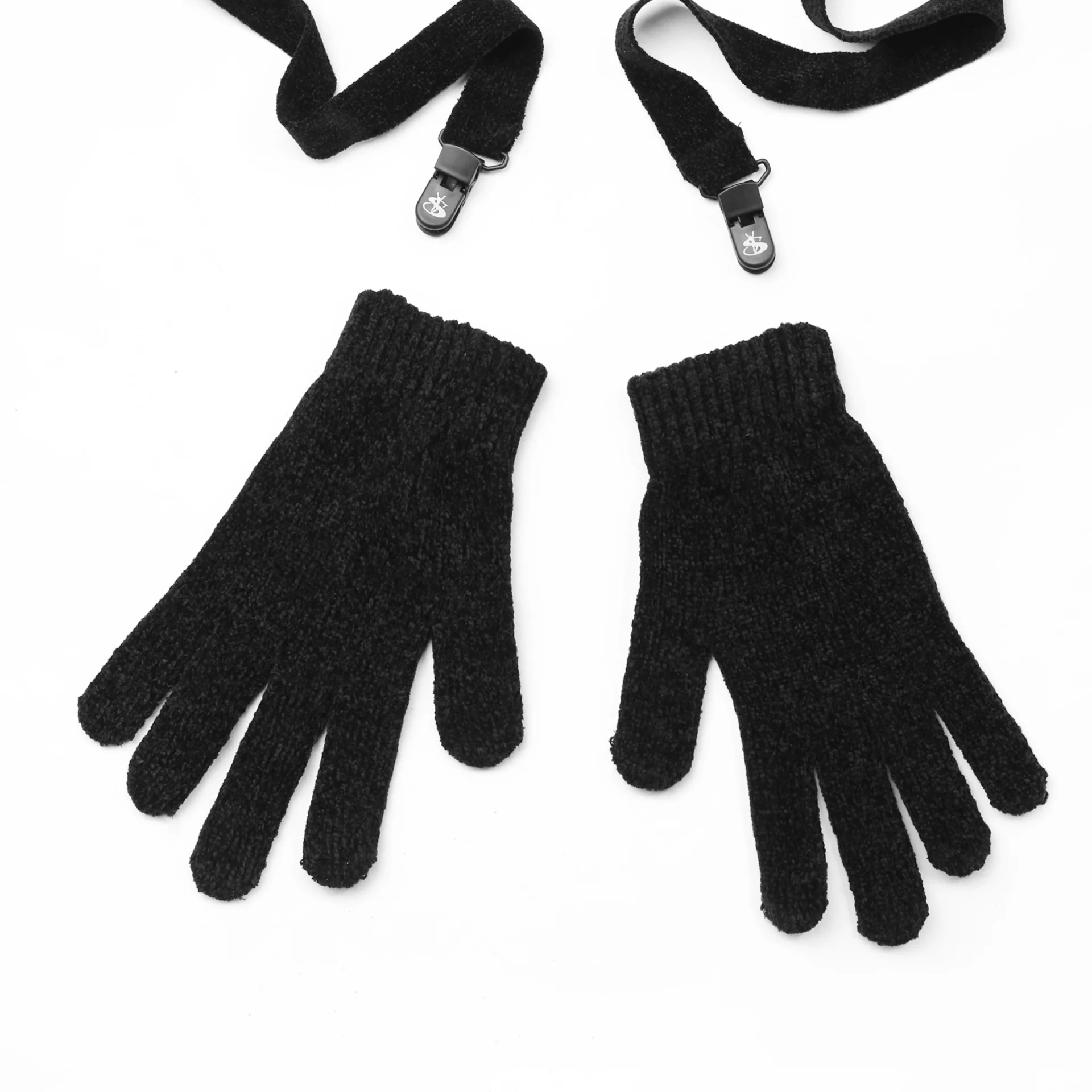 Chenille Gloves (Black) - Image 2