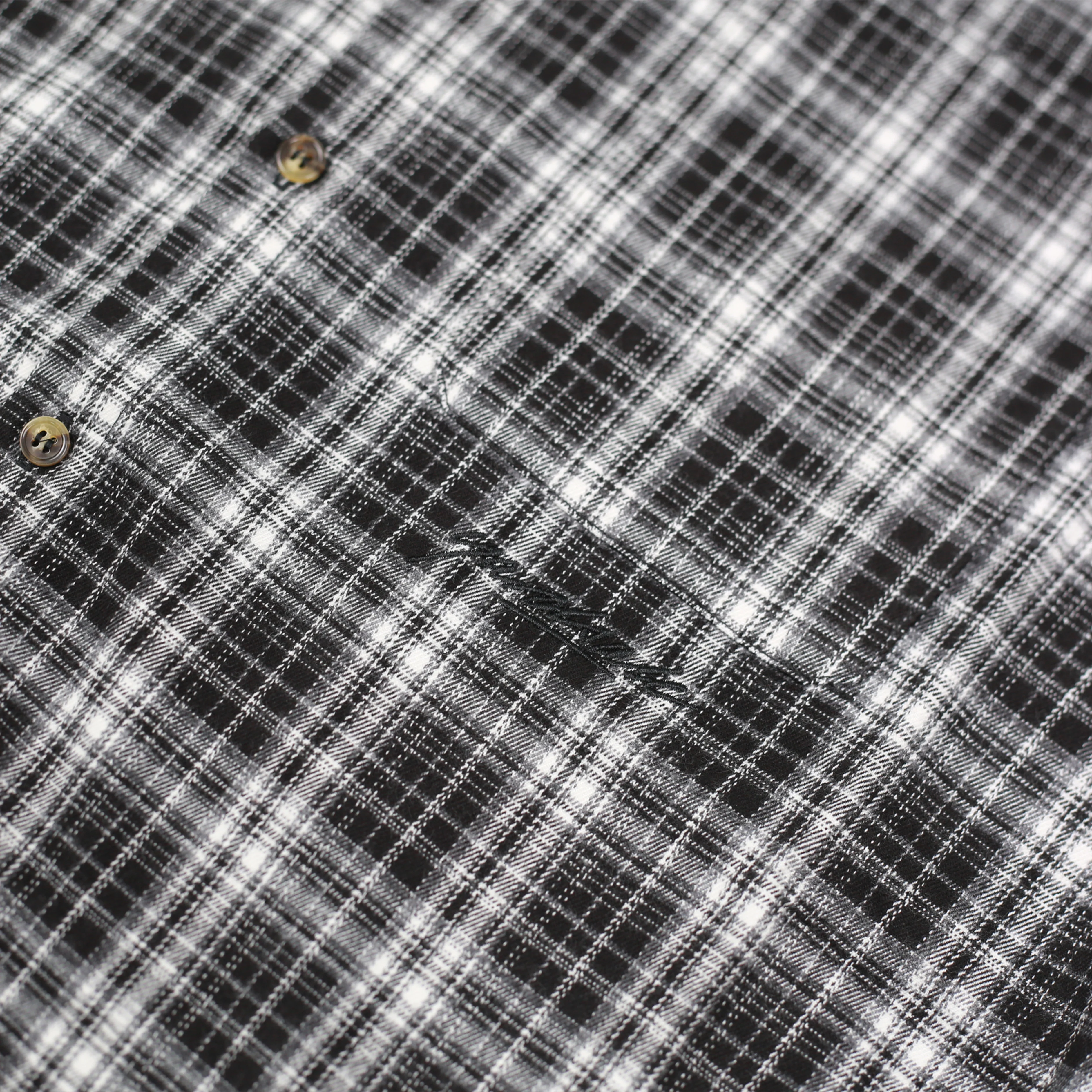 Faded Plaid Shirt (White) - Image 3
