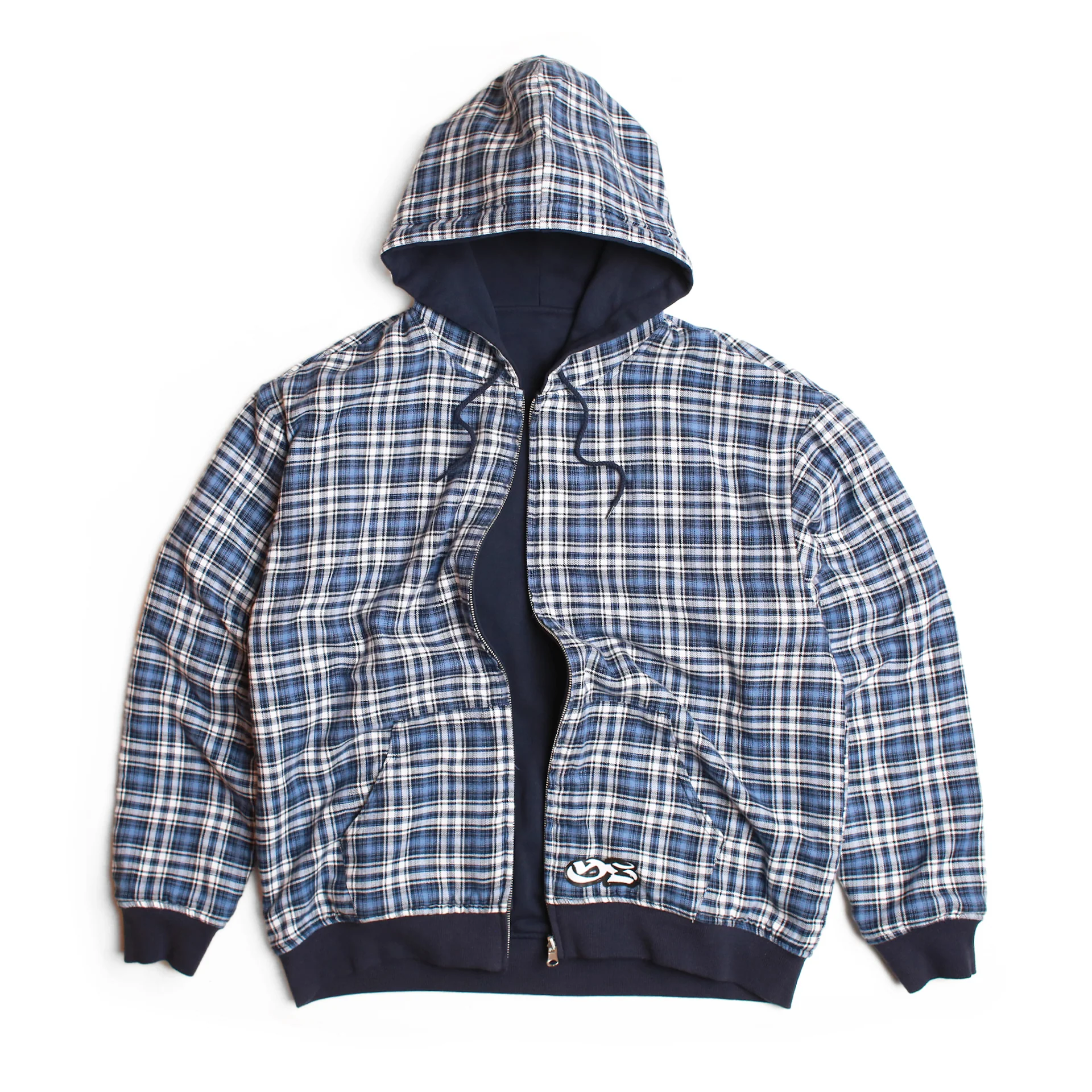 Reversible Flannel Hoodie (Blue) - Image 2