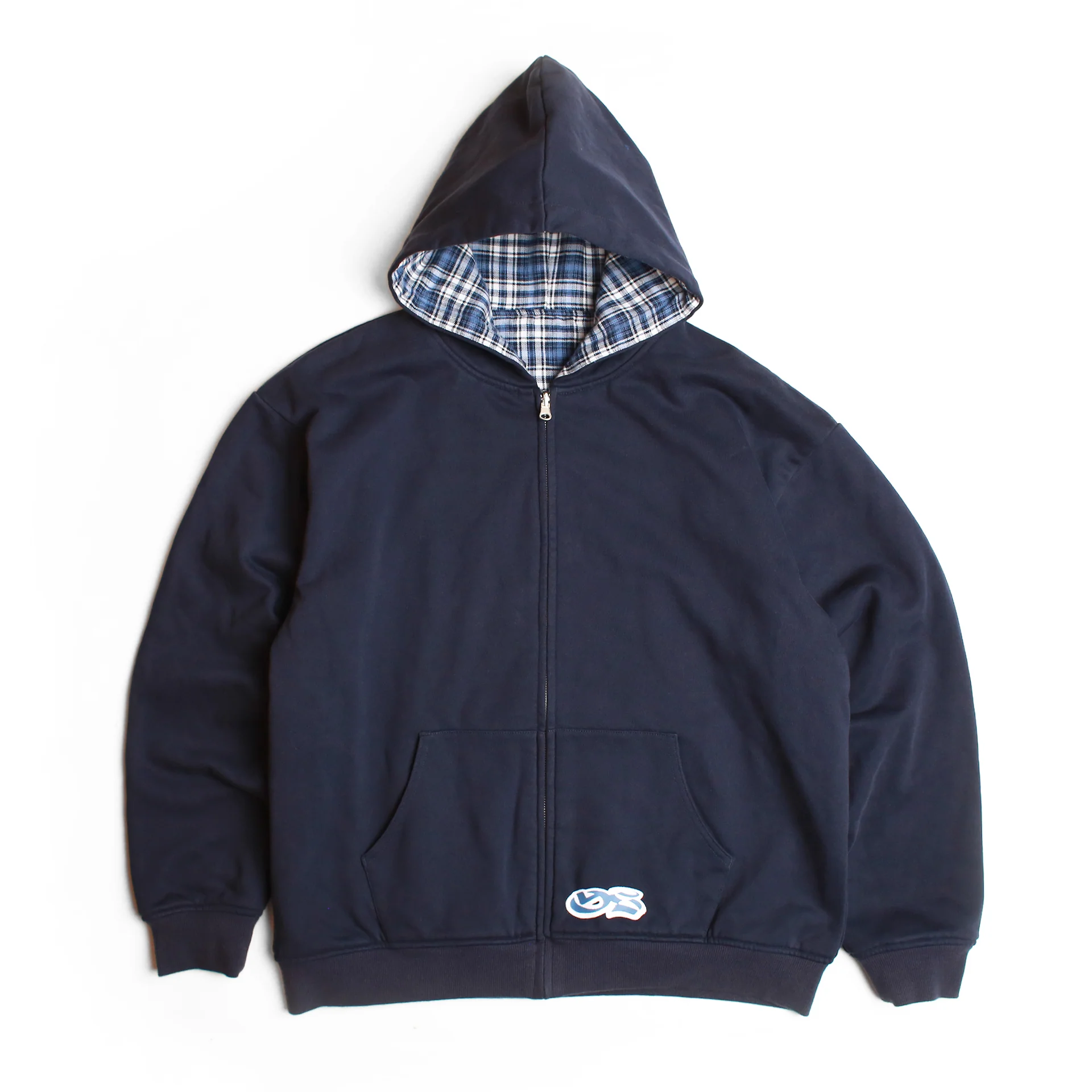 Reversible Flannel Hoodie (Blue) - Image 4