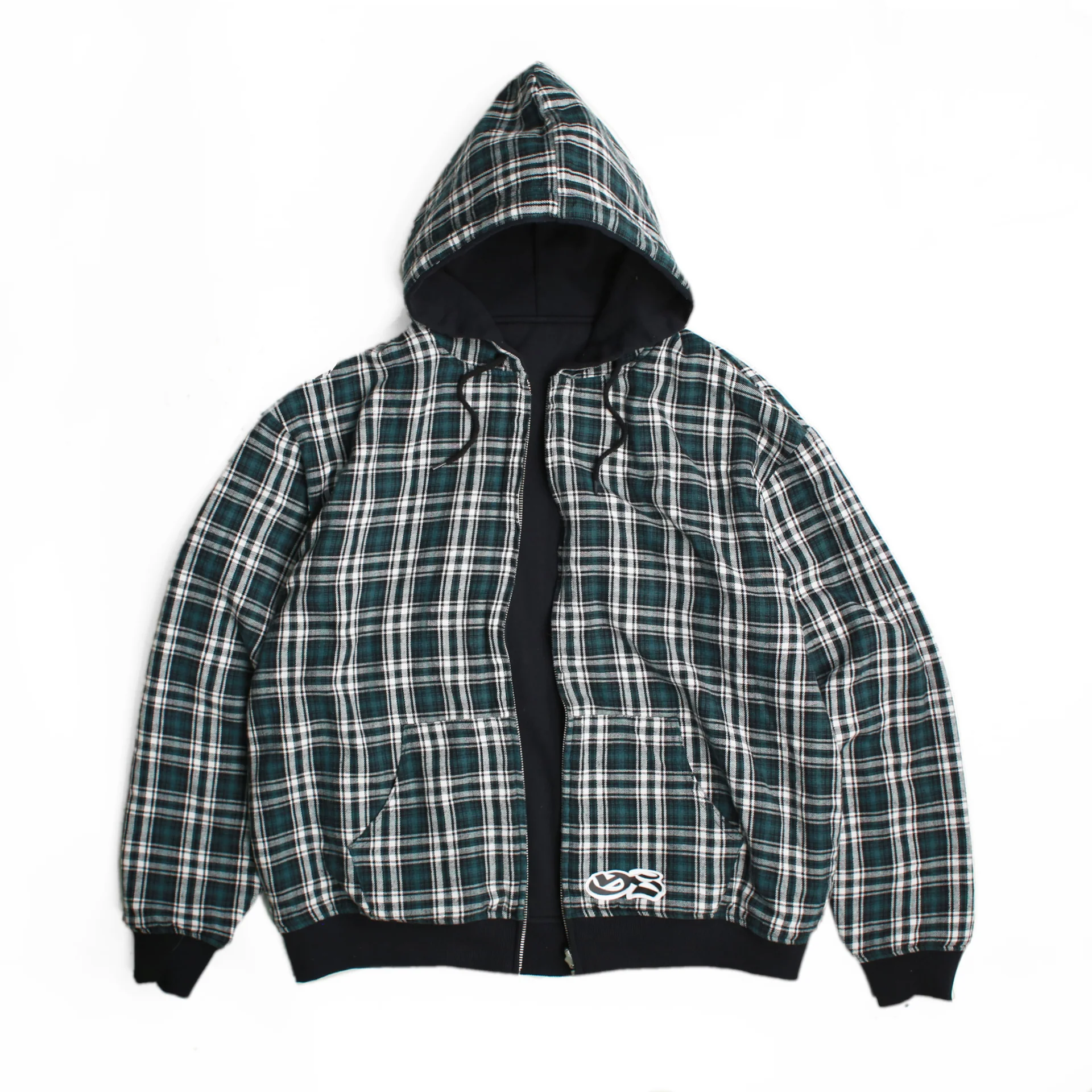 Reversible Flannel Hoodie (Green) - Image 3
