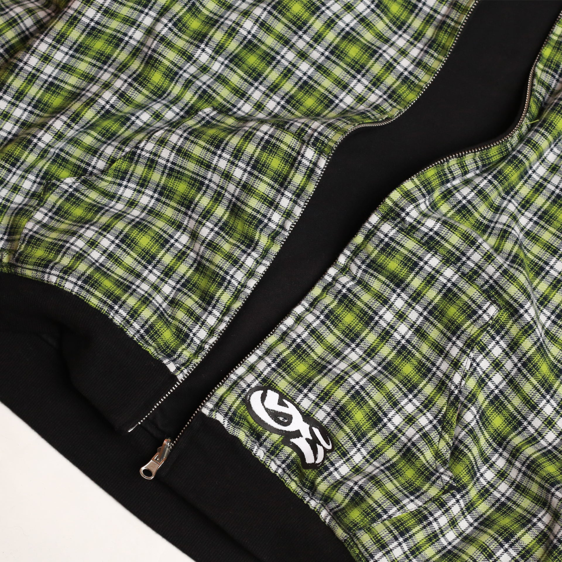 Reversible Flannel Hoodie (Green/Black) - Image 3