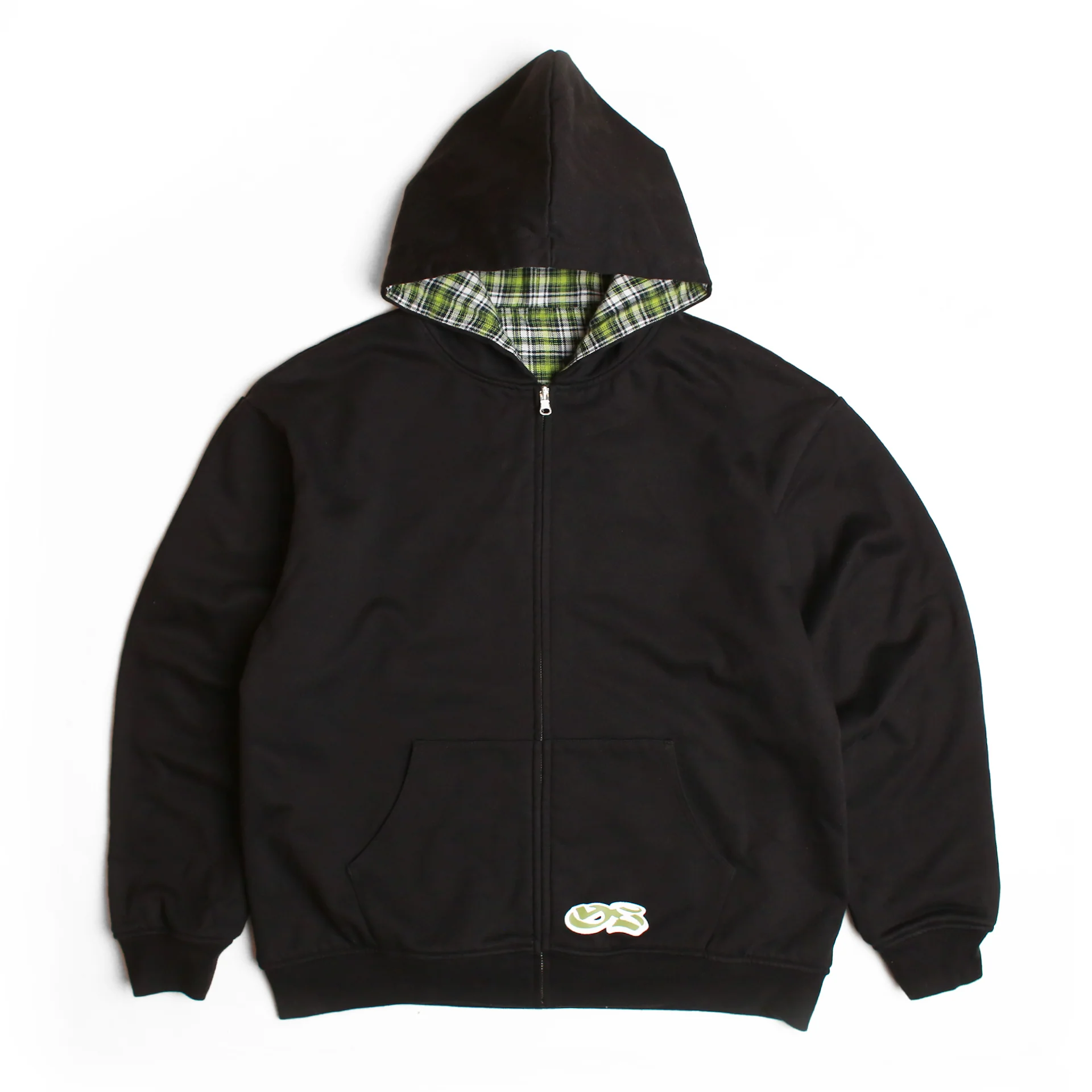 Reversible Flannel Hoodie (Green/Black) - Image 4
