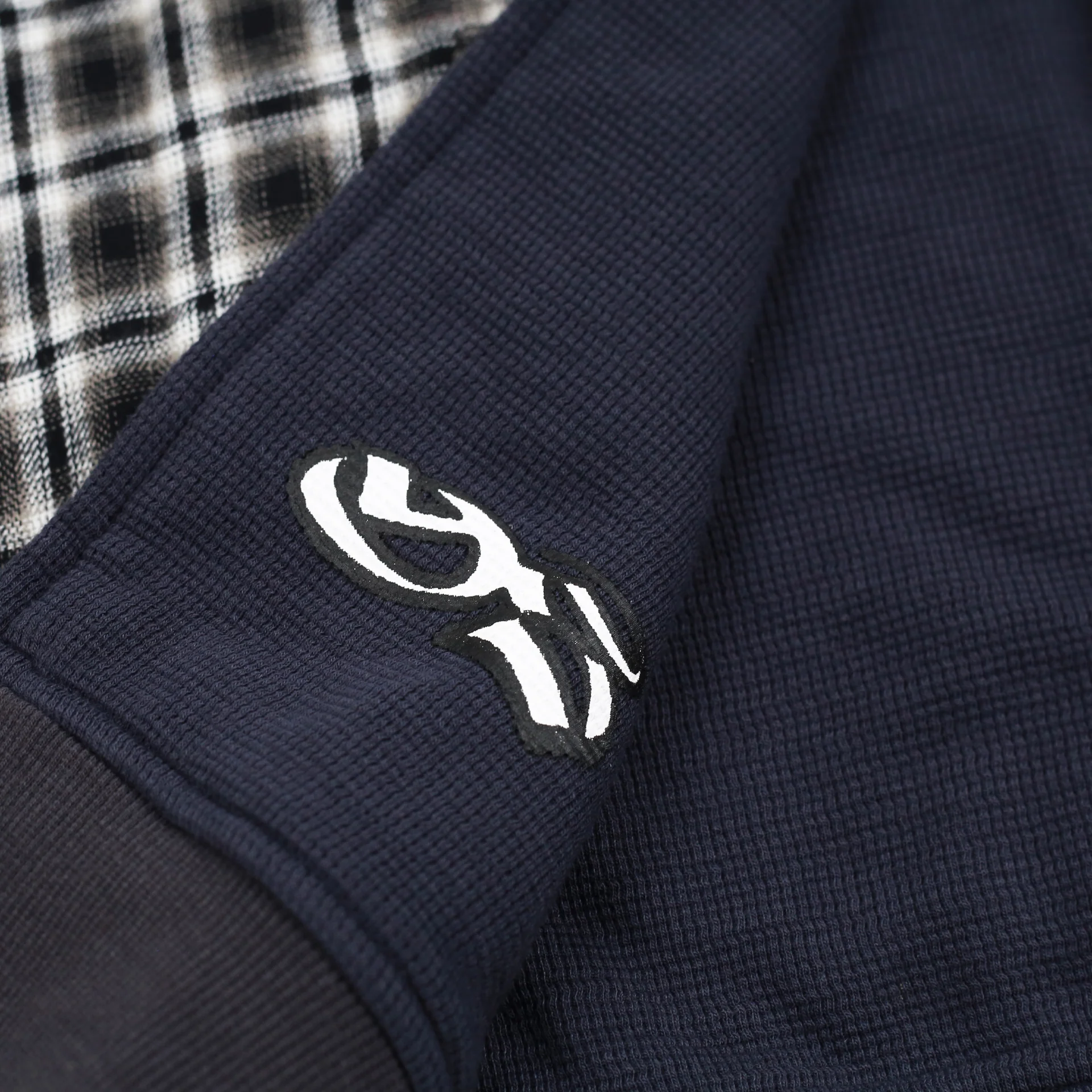 Reversible Flannel Hoodie (Khaki/Blue) - Image 7