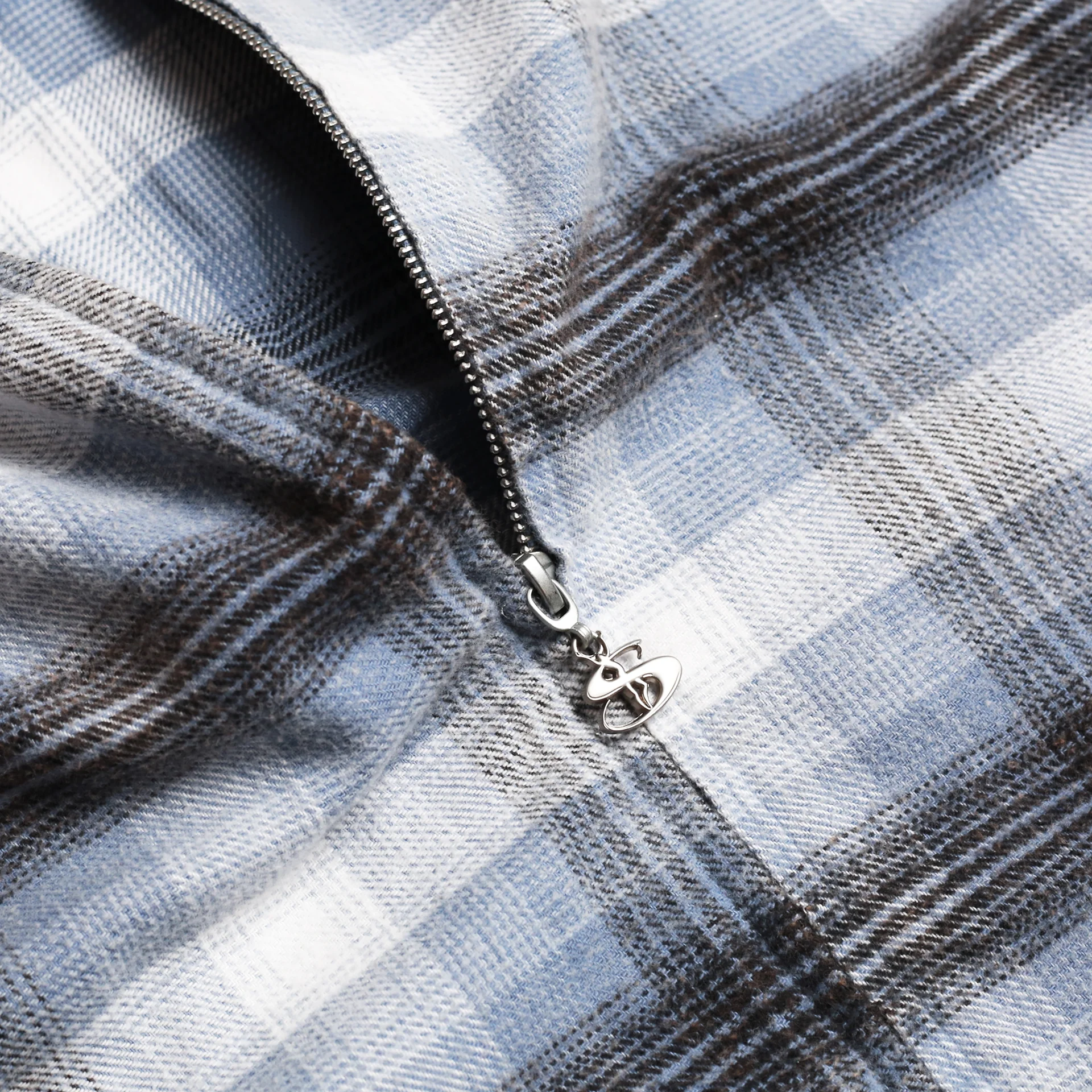 Tartan Fullzip Hood (Blue) - Image 3